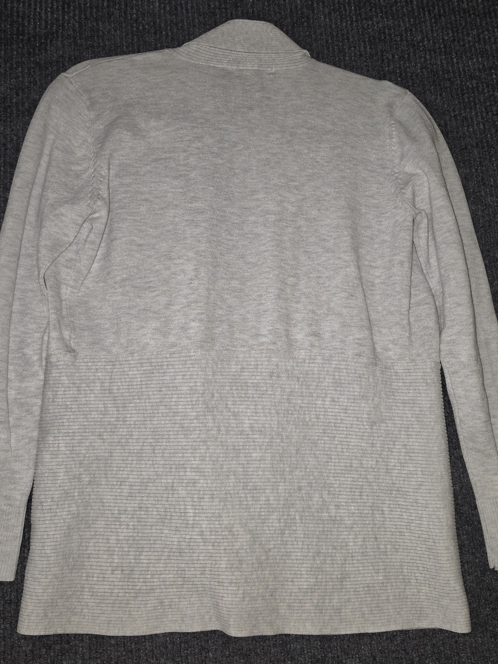 89th & Madison Light Gray Open-Front Ribbed Cardigan - Picture 5 of 5